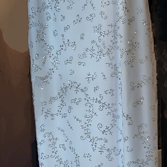 Taboo White Slip Dress with Silver Floral Accents - Picture 4 of 4